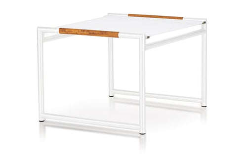 Breeze Side Table by Harbour - White Aluminum + Batyline White.