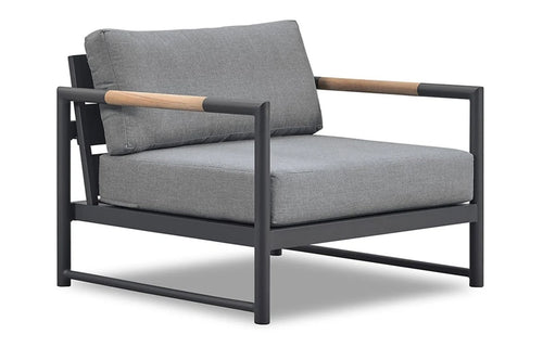 Breeze XL Arm Chair by Harbour - Asteroid Powder Coated Aluminum + Sunbrella Cast Slate.