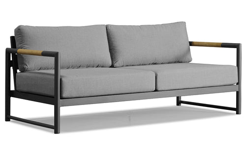 Breeze XL Two Seater Sofa by Harbour - Asteroid Powder Coated Aluminum + Sunbrella Cast Slate.