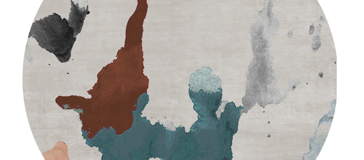 Brizio Crudo No 190 BO190 Rug by Second Studio, showing closeup view of brizio crudo no 190 bo190 rug by second studio in round/multi colors.