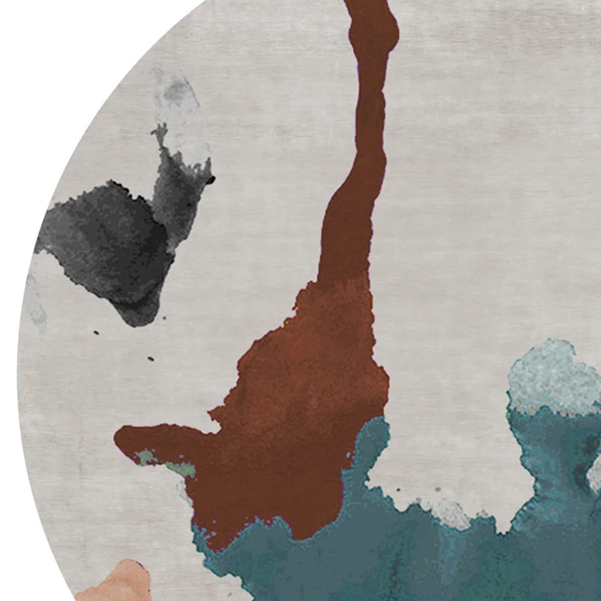 Brizio Crudo No 190 BO190 Rug by Second Studio, showing closeup view of brizio crudo no 190 bo190 rug by second studio in round/multi colors.