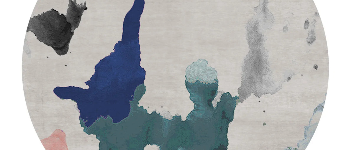 Brizio Crudo No 191 BO191 Rug by Second Studio, showing closeup view of brizio crudo no 191 bo191 rug by second studio in round/multi colors.