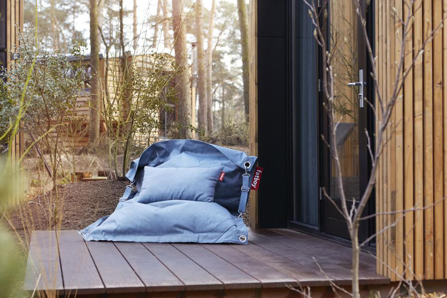 Buggle-Up Outdoor Bean Bag by Fatboy, showing buggle-up outdoor bean bag in live shot.