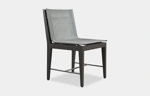 Byron Outdoor Aluminum Dining Chair by Harbour Outdoor - Asteroid Powder Coated Aluminum/Silver Batyline.