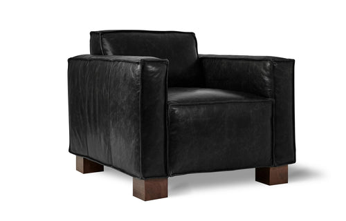 Cabot Chair by Gus Modern - Saddle Black Leather.