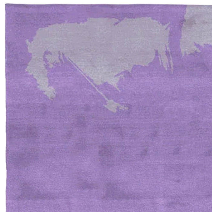 Caccia CS100 Rug by Second Studio, showing closeup view of caccia cs100 rug by second studio in lavender and deep lavender.