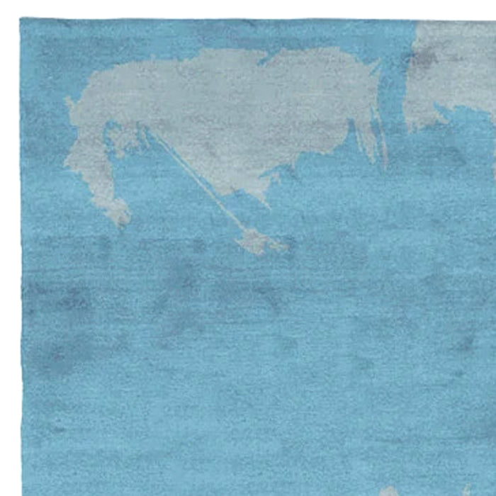Caccia CS103 Rug by Second Studio, showing closeup view of caccia cs103 rug by second studio in silver blue and provincial blue.