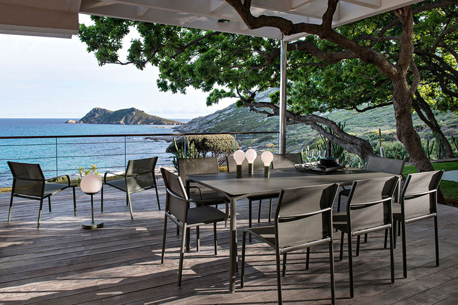 Cadiz Armchair by Fermob, showing cadiz armchair in live shot.