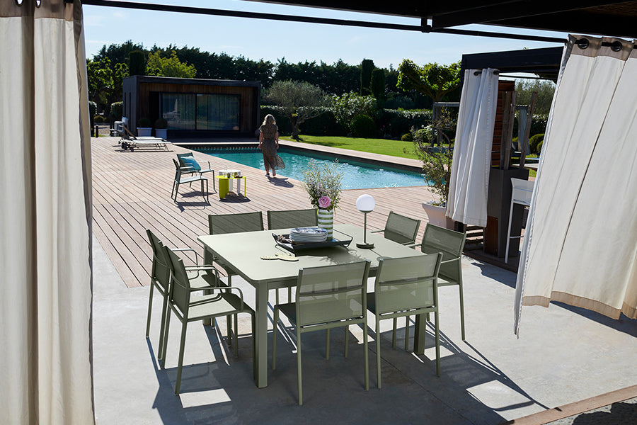 Cadiz Armchair by Fermob, showing cadiz armchair in live shot.