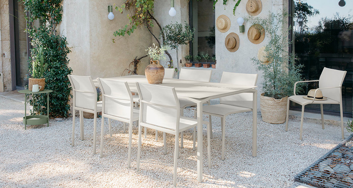 Cadiz Armchair (Set of 4) by Fermob, showing cadiz armchair (set of 4) in live shot.