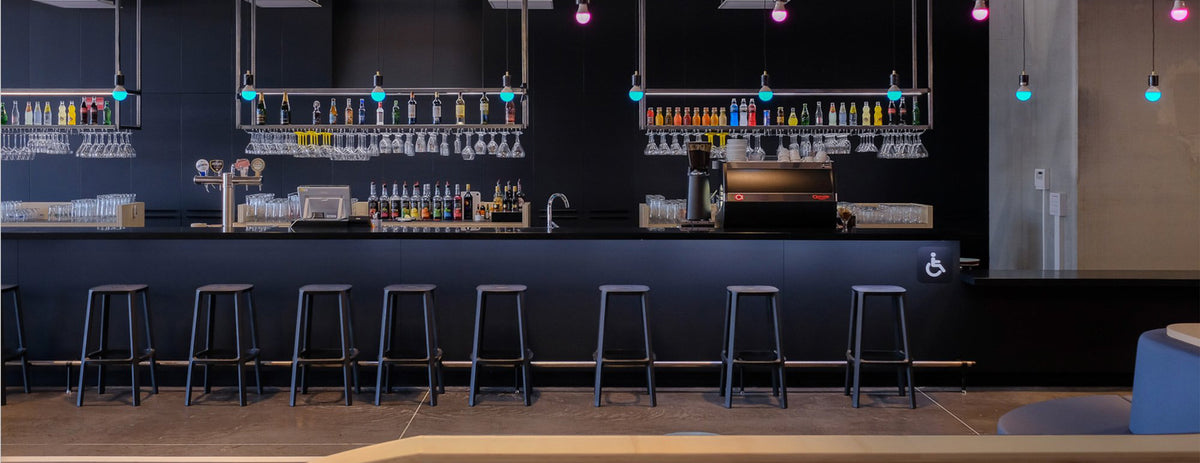 Cadrea Stool by Toou, showing cadrea stools in live shot.