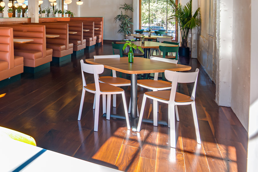 Cadrea Chair by Toou, showing cadrea chairs in live shot.
