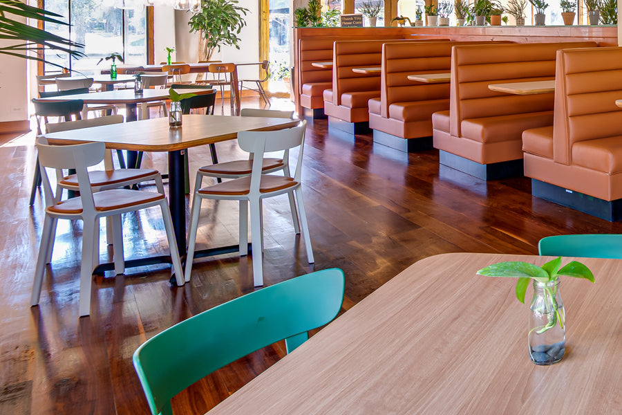 Cadrea Chair by Toou, showing cadrea chairs in live shot.