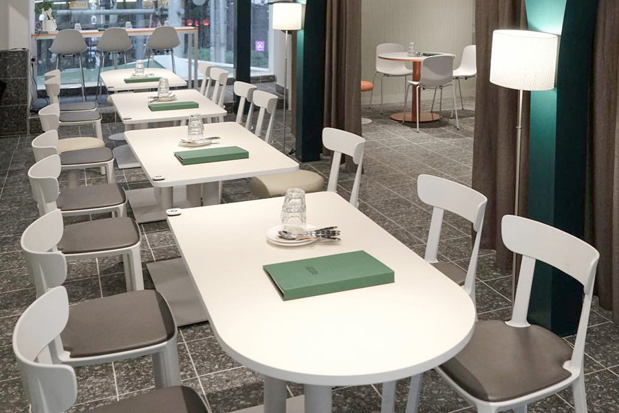 Cadrea Chair by Toou, showing cadrea chairs in live shot.