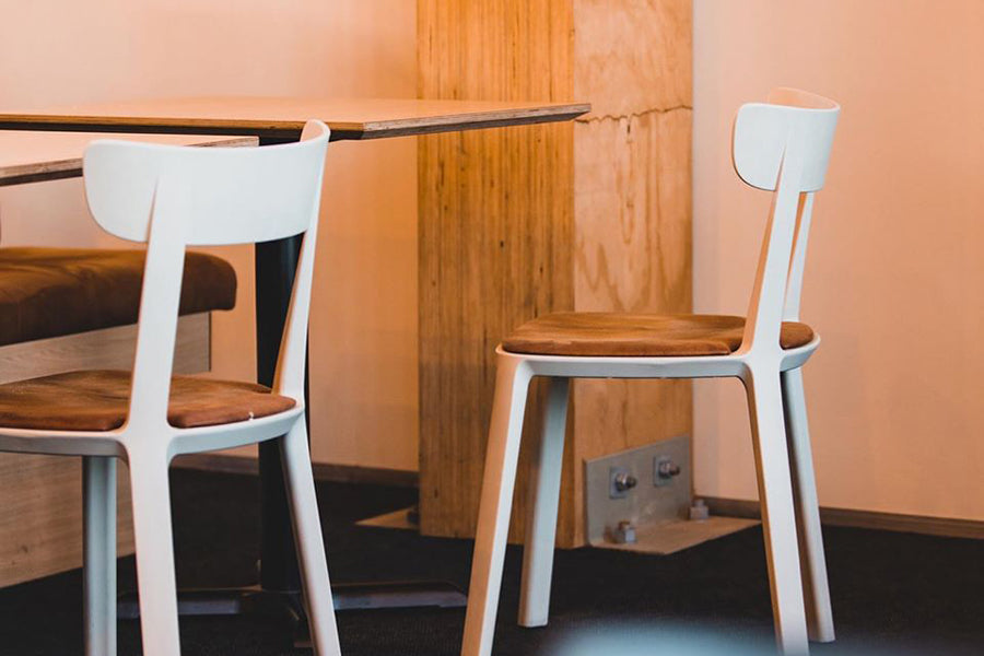Cadrea Chair by Toou, showing cadrea chairs in live shot.