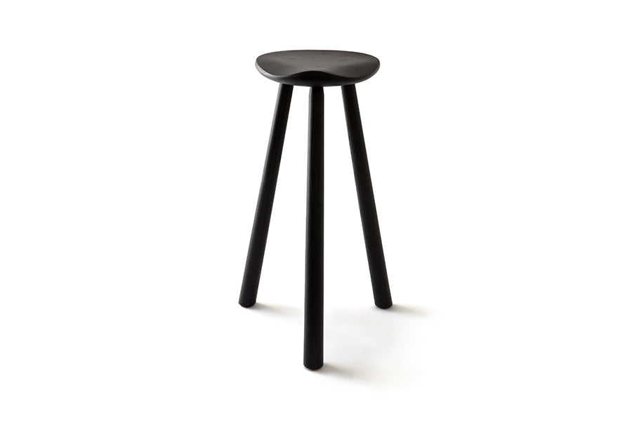 Cafe Classic RMJ Stool by Nikari, showing front view of cafe classic rmj stool in black stain.