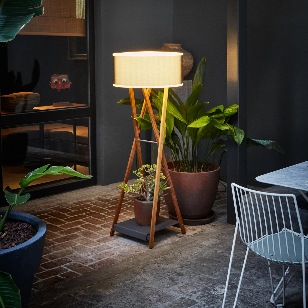 Cala Floor Lamp by Marset, showing cala floor lamp in live shot.