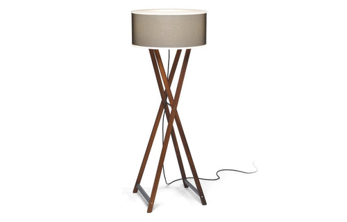 Cala Outdoor Floor Lamp by Marset - Polyethylene Shade/Iroko Wood.