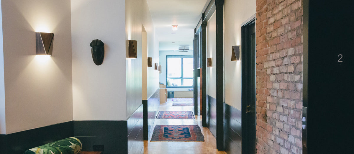 Calx LED Sconce by Cerno, showing calx led sconces in live shot.