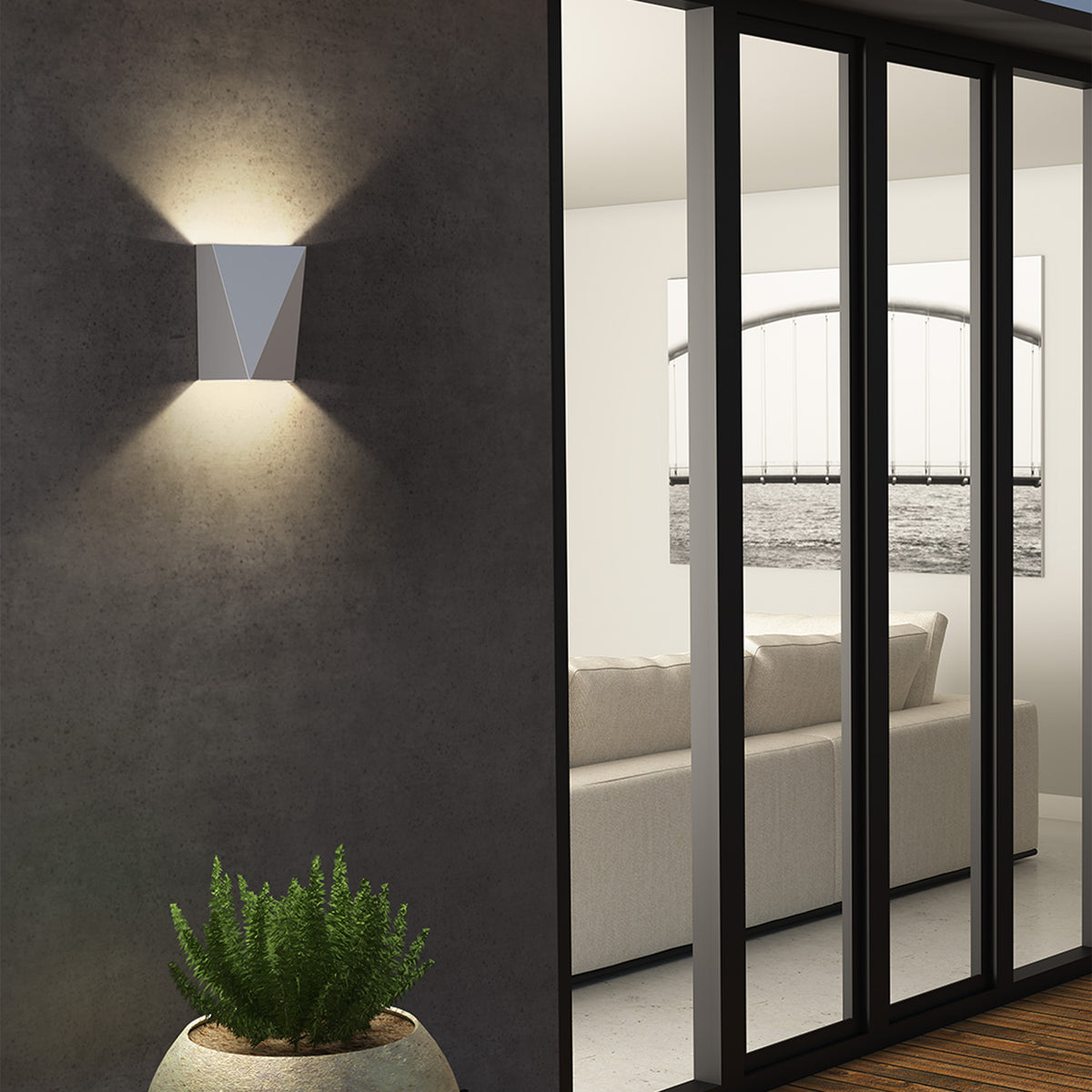 Calx Outdoor LED Sconce by Cerno, showing of calx outdoor led sconce in live shot.