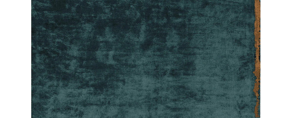 Cameleon CN91 Rug by Second Studio, showing closeup view of cameleon cn91 rug by second studio in green & rust.