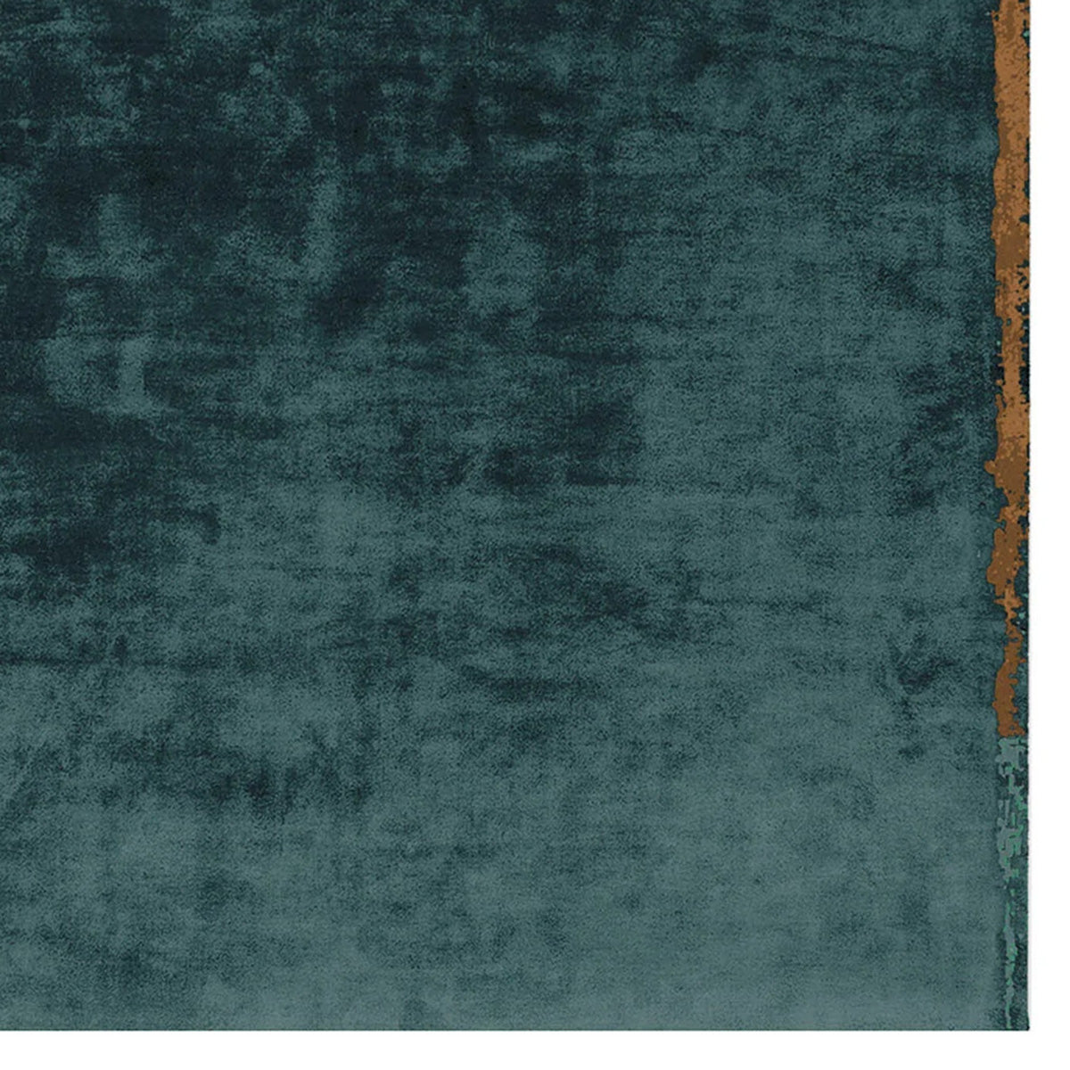 Cameleon CN91 Rug by Second Studio, showing closeup view of cameleon cn91 rug by second studio in green & rust.
