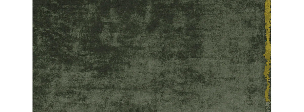 Cameleon CN94 Rug by Second Studio, showing closeup view of cameleon cn94 rug by second studio in moss & yellow.