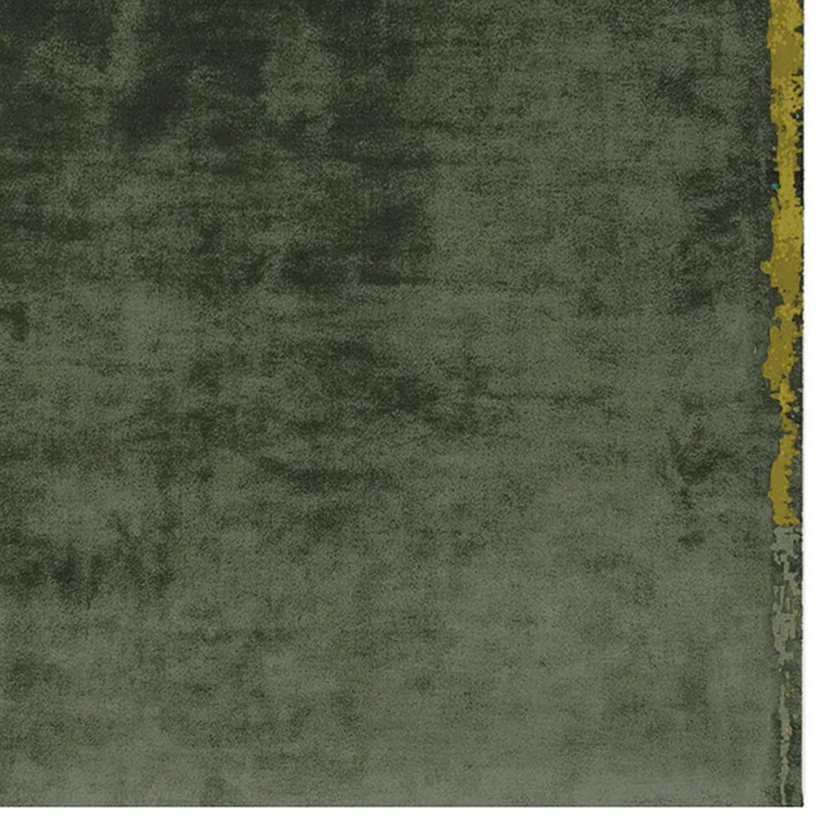 Cameleon CN94 Rug by Second Studio, showing closeup view of cameleon cn94 rug by second studio in moss & yellow.