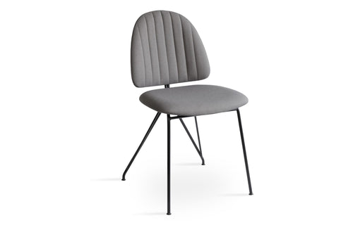 Langham Soft Seat Dining Chair by SohoConcept - Camira Era Grey Fabric with Matt Black Frame