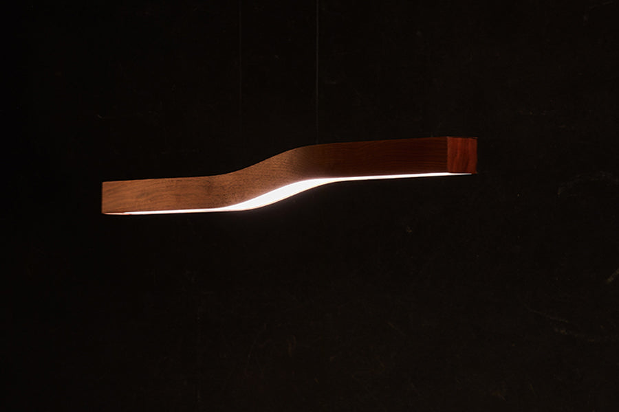 Camur LED Linear Pendant by Cerno, showing camur led linear pendant in live shot.