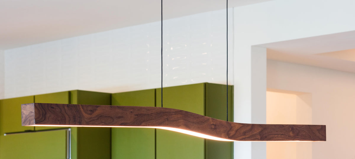 Camur LED Linear Pendant by Cerno, showing camur led linear pendant in live shot.