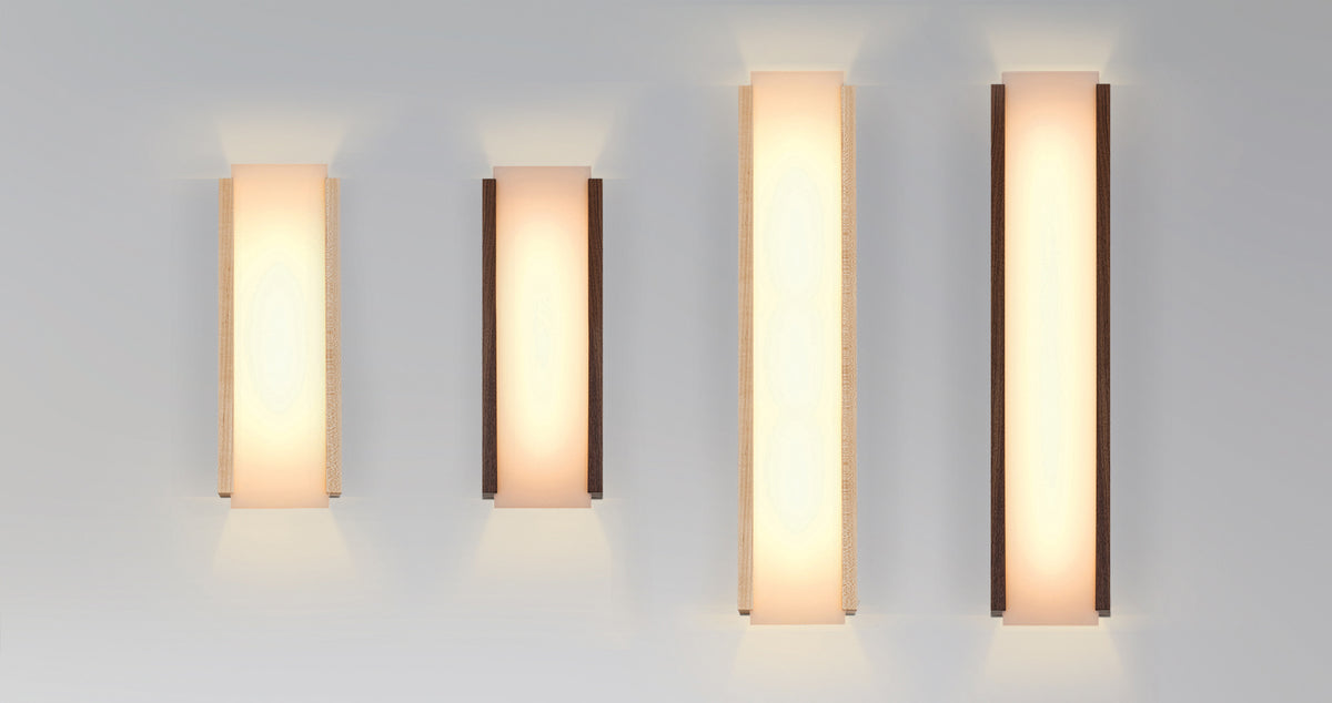 Capio LED Sconce by Cerno, showing front view of capio led sconces in live shot.