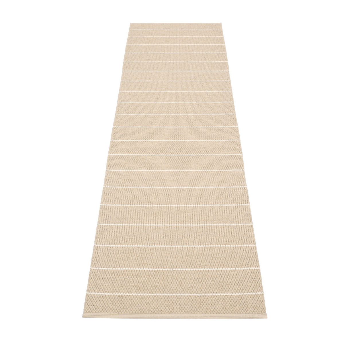 Carl Linen Rug by pappelina, showing back view of carl linen rug.