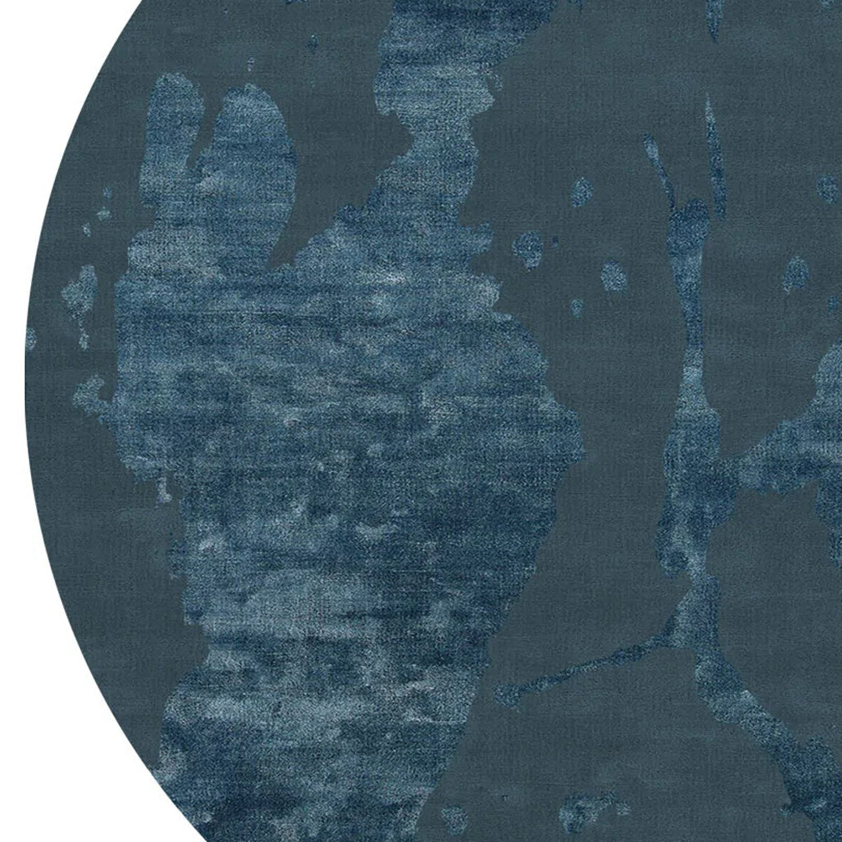 Cascina No 40 CO40 Rug by Second Studio, showing closeup view of cascina no 40 co40 rug by second studio in round/dark denim blue.