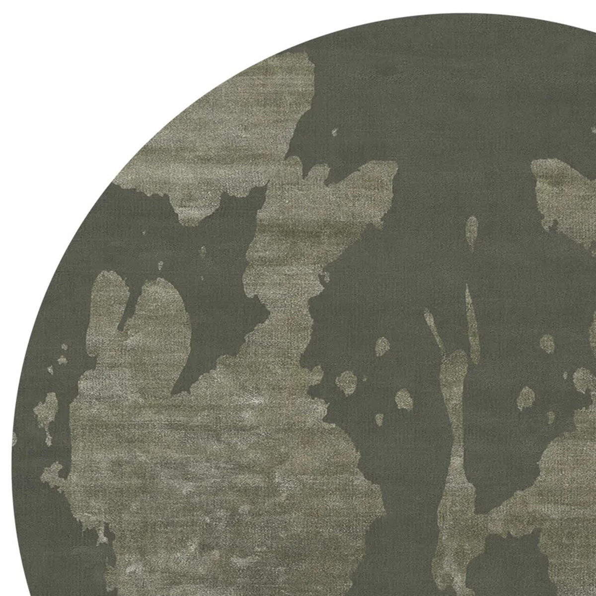 Cascina No 42 CO42 Rug by Second Studio, showing closeup view of cascina no 42 co42 rug by second studio in round/dark olive green.