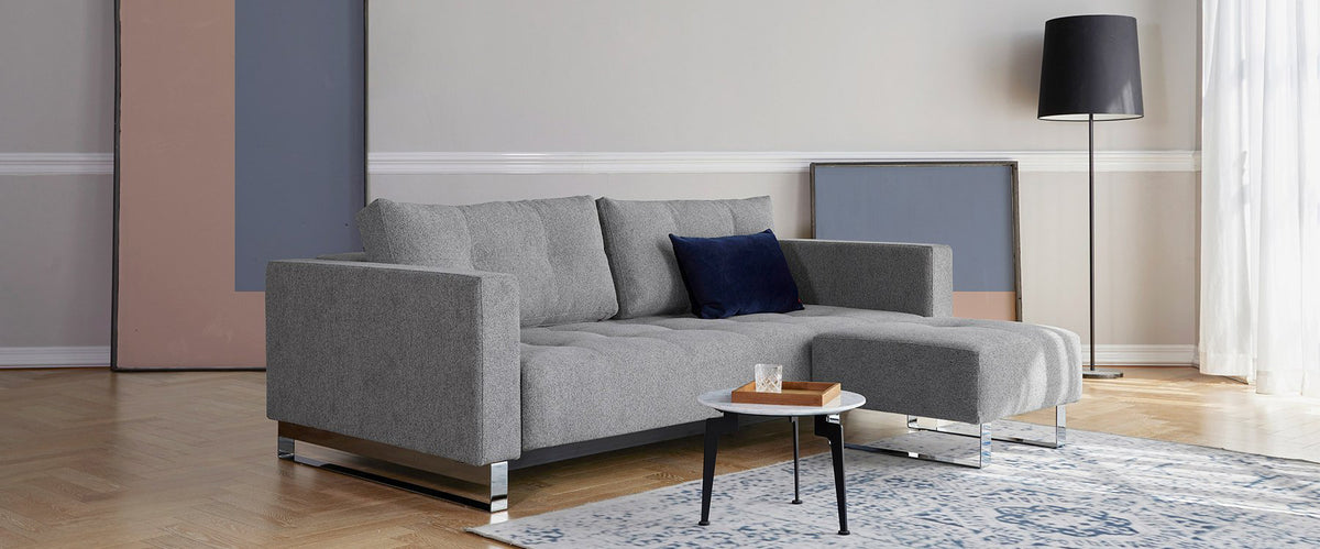 Cassius D.E.L. Sofa Bed by Innovation, showing cassius d.e.l sofa bed in live shot.