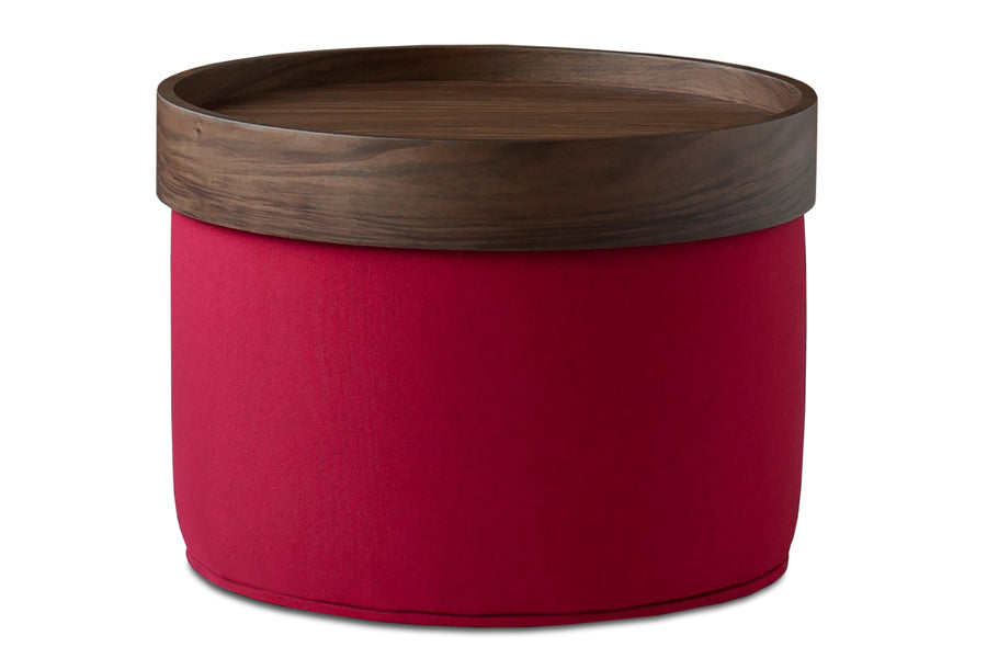 Celine Pouf by SohoConcept, showing celine pouf with tray.
