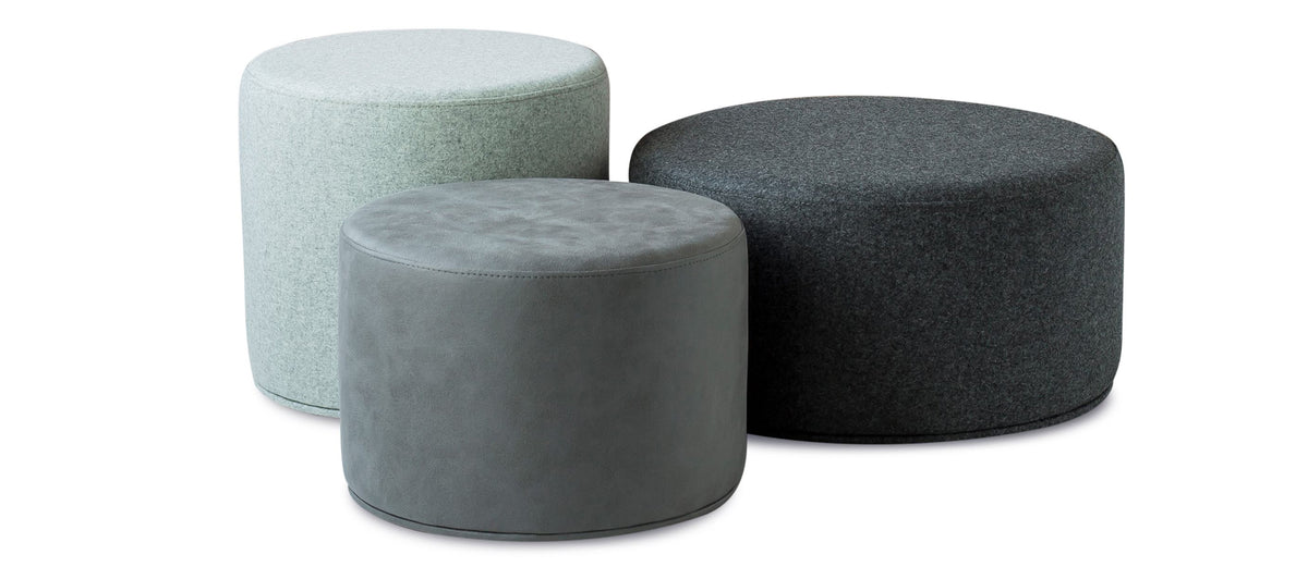 Celine Pouf by SohoConcept, showing celine pouf with two poufs in group.