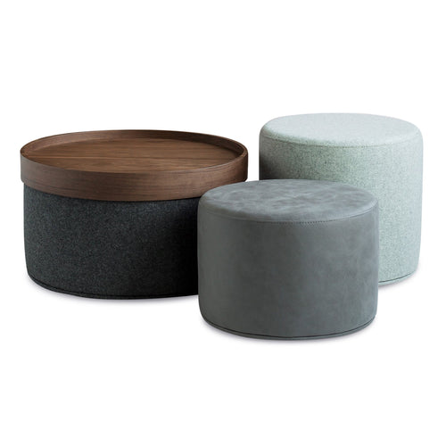 Celine Pouf by SohoConcept, showing celine pouf with two poufs and tray in group.