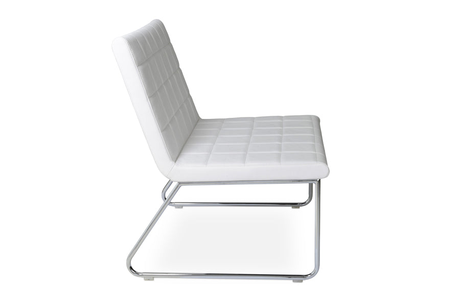 Chelsea Slide Chair by SohoConcept, showing side view of slide chair.