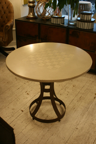 James De Wulf Chess Table by De Wulf, showing chess table in live shot.