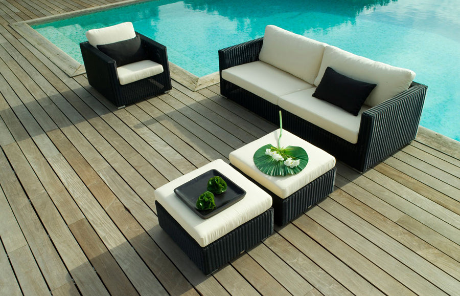 Chester 3 Seater Lounge Sofa by Cane-Line, showing chester 3-seater lounge sofa in live shot.