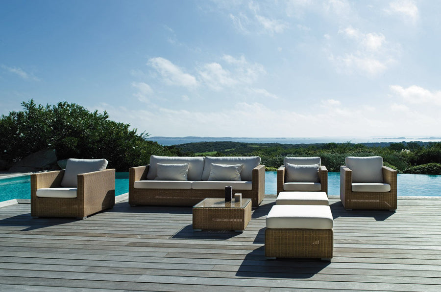 Chester 3 Seater Lounge Sofa by Cane-Line, showing chester 3-seater lounge sofa in live shot.