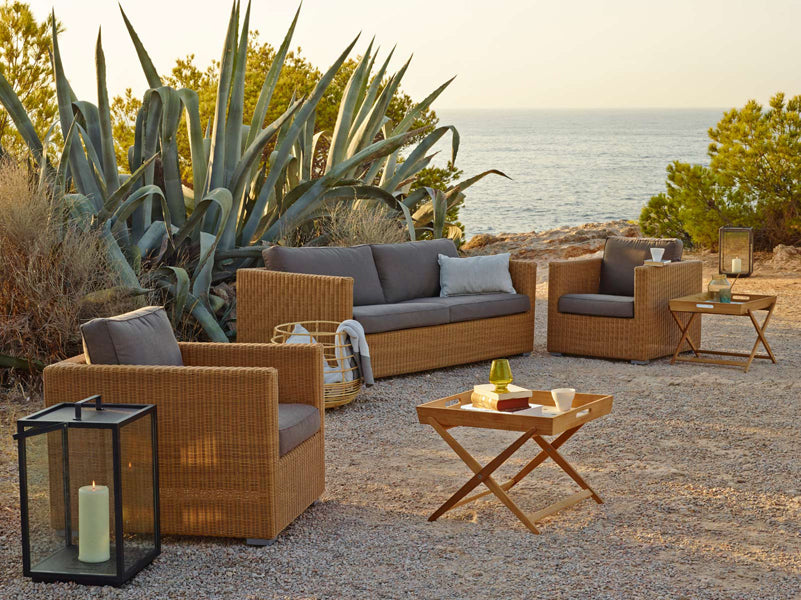 Chester 3 Seater Lounge Sofa by Cane-Line, showing chester 3-seater lounge sofa in live shot.