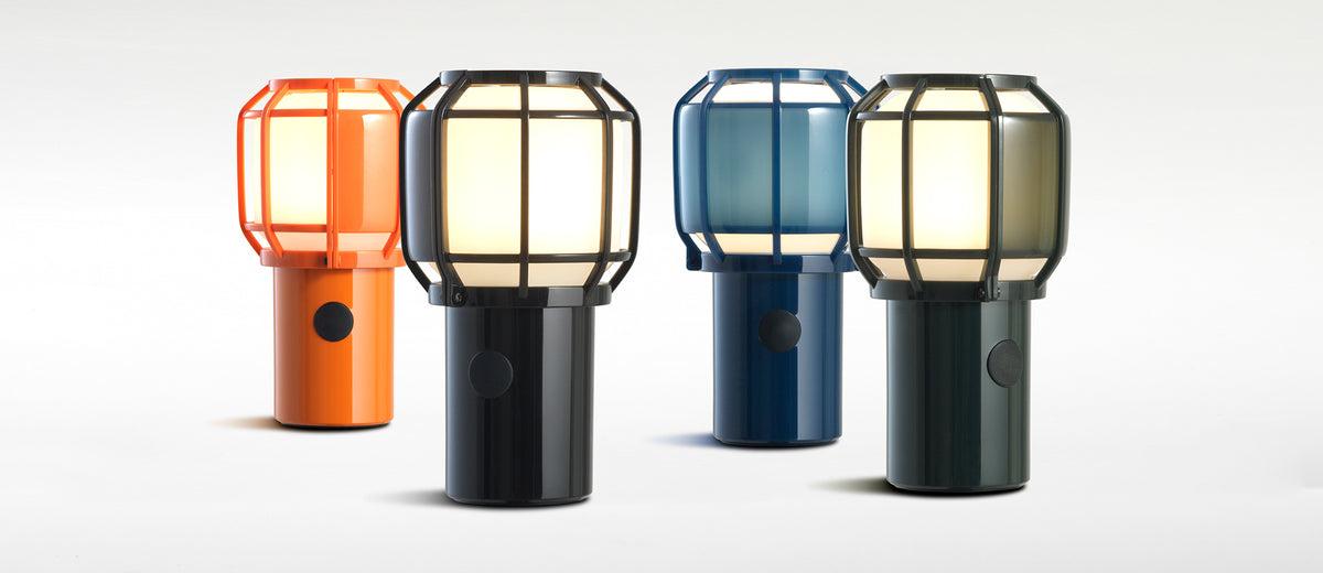 Chispa Portable Lamp by Marset, showing chispa portable lamps in live shot.