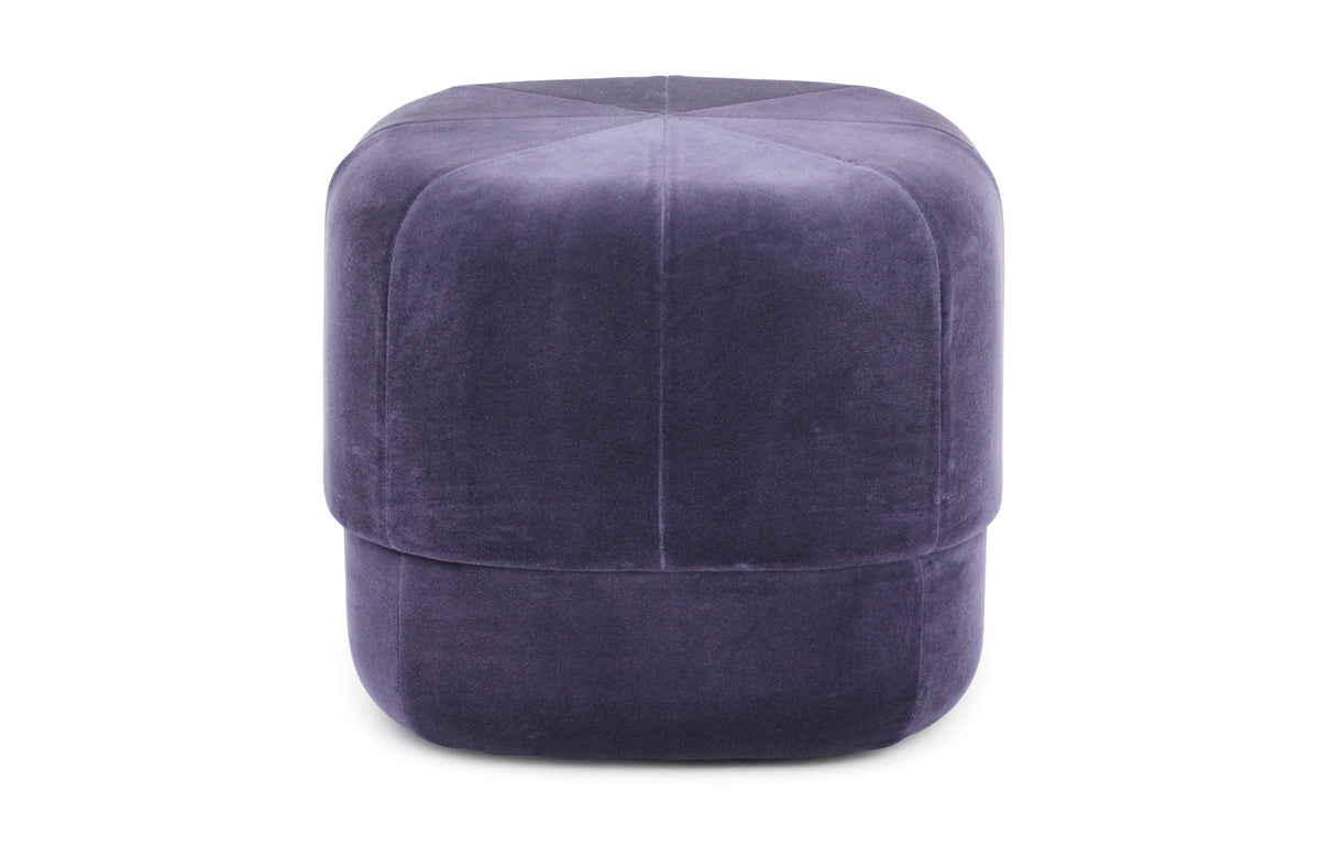 Circus Velour Pouf by Normann Copenhagen - Small, Purple JAB City Velvet Upholstery.