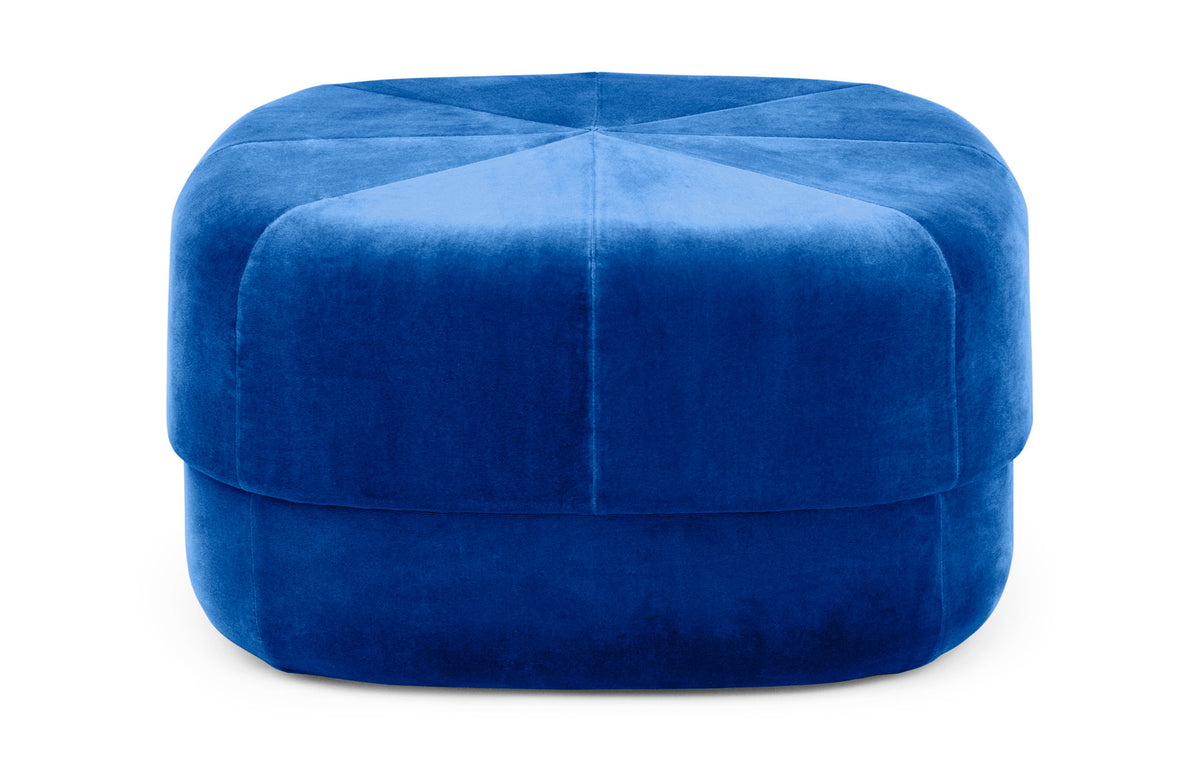 Circus Velour Pouf by Normann Copenhagen - Large, Electric Blue JAB City Velvet Upholstery.