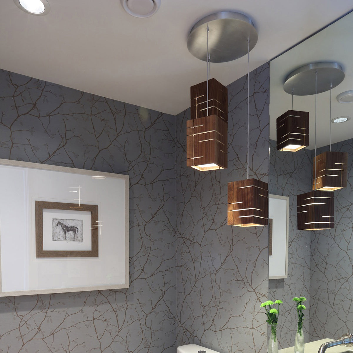 Claudo LED Accent Pendant by Cerno, showing claudo led accent pendants in live shot.