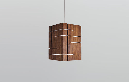 Claudo LED Accent Pendant by Cerno - Walnut Wood.