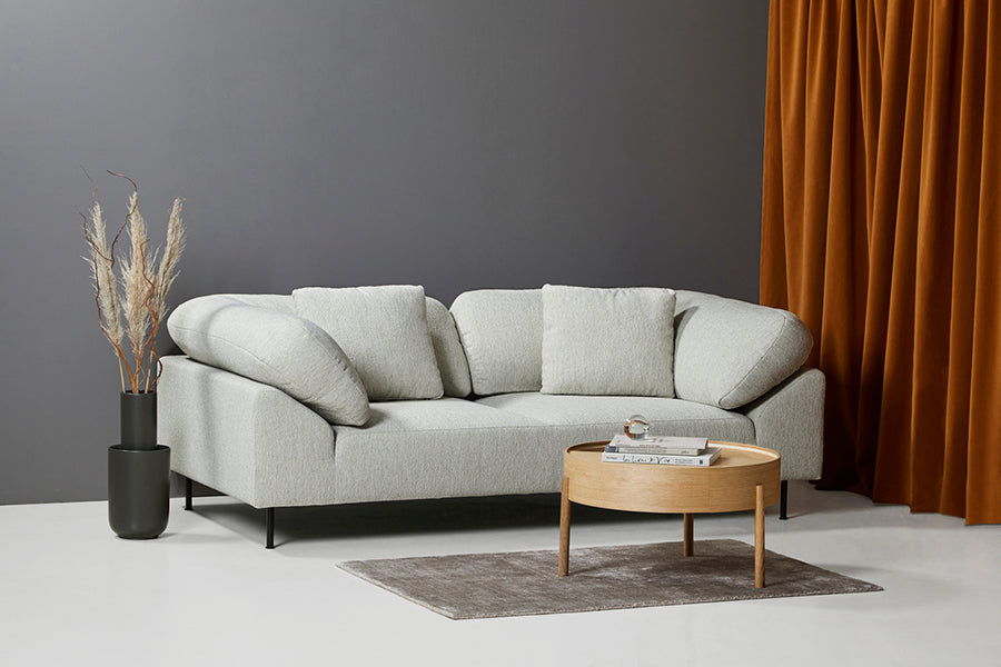Collar Sofa by Woud, showing collar sofa in live shot.